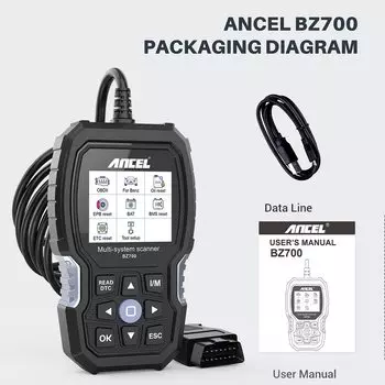ANCEL BZ700 Профессиональный OBD2 сканер для Mercedes Benz считыватель кодов автомобиля ABS SRS SAS TPMS инструмент для сброса диагностики двигателя