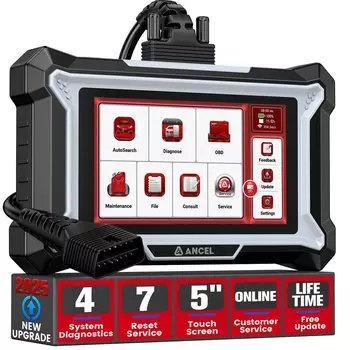 ANCEL DS100 OBD2 Сканер Проверка двигателя AT ABS SRS Диагностика BMS EPB OIL Сброс считывателя автомобильных кодов Сканирующий инструмент Пожизненное бесплатное обновление