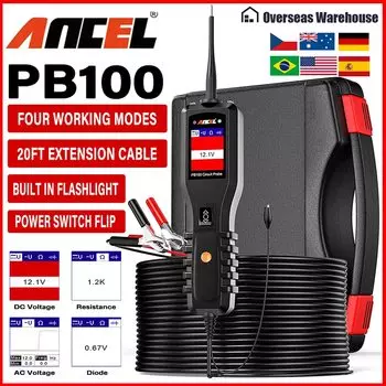 Ancel PB100 автомобильный тестер цепей комплект зондов силовой цепи электросистема инструменты для механической мастерской 24 В 12 В сканер мощности