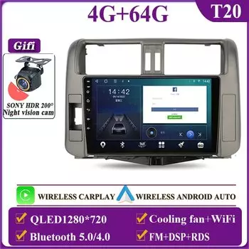 Android13 для Toyota Land Cruiser Prado 150 2010 2011 - 2013 LHD мультимедийный автомобильный радиоприемник GPS ТВ-навигатор No 2Din DVD стерео камера