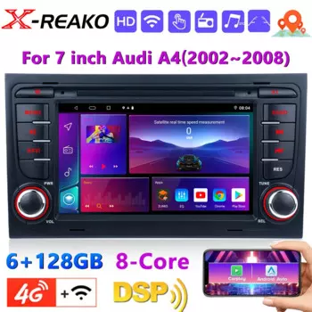 Android 12 мультимедийный плеер для Audi A4 (2002-2008) 2Din автомобильное радио экран WIFI GPS 4G CarPlay Mirrolink управление рулевым колесом