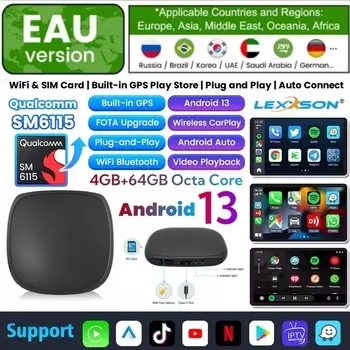 Android 13 Беспроводная ТВ-приставка CarPlay 4G LTE GPS для Netflix YouTube для Honda Accord Hybrid CR-V CIVIC Hatchback Sedan Type HR-V