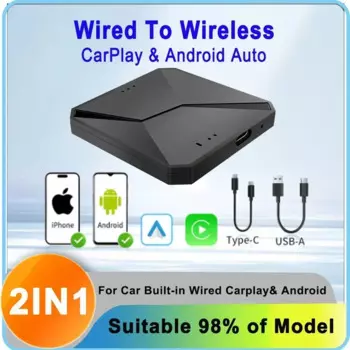 Android 13 Carplay AI Box Беспроводная Android Auto Smart TV Box для Youtube Netflix Toyota Mazda Hyundai Haval GMC Ford MG VW Kia