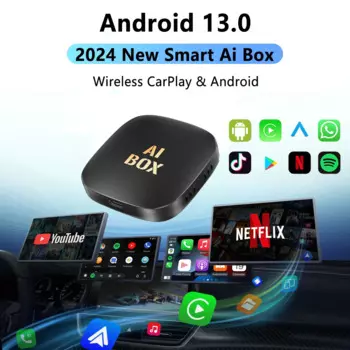 Android 13 CarPlay Smart Ai Box Android Беспроводной адаптер CarPlay Android Auto для Netflix Для автомобильных интеллектуальных систем YouTube
