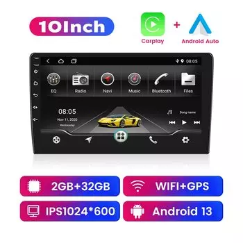 Android 13 Универсальный автомобильный радиоприемник Беспроводной Carplay Android Auto 2 Din 7 "/9"/10" GPS-навигатор Мультимедийный плеер Wi-Fi FM Автомобильная стереосистема