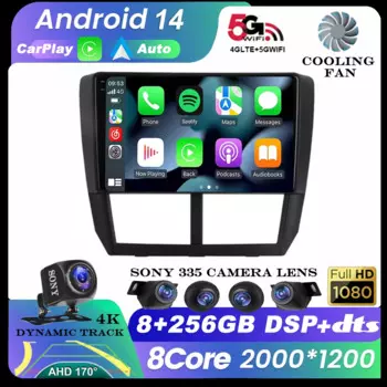 Android 14 4G WiFi 9 "2din автомобильный радиоприемник мультимедия видеоплеер навигация GPS для Subaru Forester 3 SH 2007-2013 головное устройство Carplay