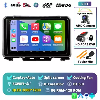 Android 14 Carplay авто радио для Suzuki Jimny 2018 2019 2020 мультимедийный плеер GPS стерео навигация WIFI + 4G 360 камера DSP