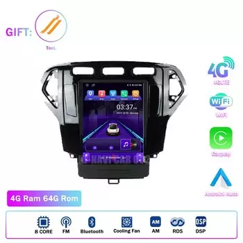 Android 14 для Ford Mondeo 4 Mk4 2007-2010, автомобильный радиоплеер, беспроводной Carplay, авторадио, Bluetooth, видео, мультимедиа, GPS, стерео BT