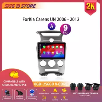 Android 14 для Kia Carens UN 2006-2012 Автомобильный радиоприемник Стерео Мультимедийный видеоплеер Навигация GPS Беспроводная камера Carplay 4G WIFI