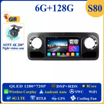 Android 14 для Mercedes-Benz Sprinter 907 910 2018 + радиоприемник автомобильный внедорожник мультимедийная навигация WiFi GPS