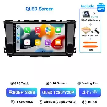 Android 14 для Nissan Teana 3 Altima 5 L33 2013-2018, автомобильное радио, мультимедийный видеоплеер, навигация GPS, Беспроводное Автомобильное устройство Carplay