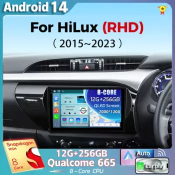 Android 14 для Toyota Hilux 2015-2023 RHD 2K QLED Android автомобильное радио мультимедийный видеоплеер стерео CarPlay Dsp головное устройство