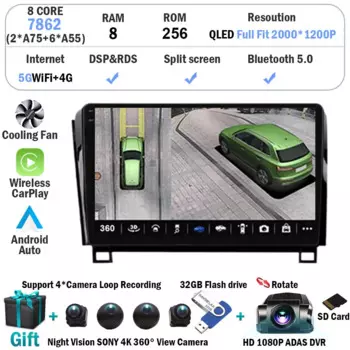 Android 14 для Toyota Tundra XK50 2007 - 2013 Sequoia XK60 2008 - 2017 автомобильное радио мультимедийный видеоплеер Навигация стерео GPS