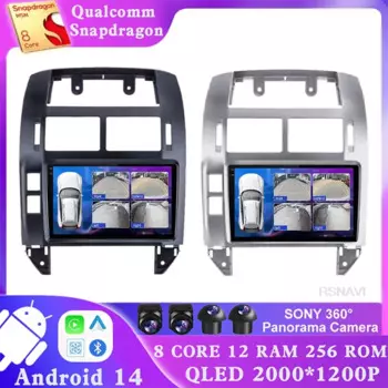 Android 14 для Volkswagen Polo 4 2001 - 2009 телефон с Wi-Fi мультимедийный 4G LTE DSP BT Qualcomm автомобильный радиоприемник Viedo проигрыватель Навигация стерео