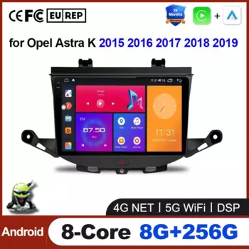 Автомобильный видеоплеер Android Auto, беспроводной Carplay, GPS-навигация, мультимедиа для Opel Astra K 2015-2020, инструменты, беспроводной Carplay