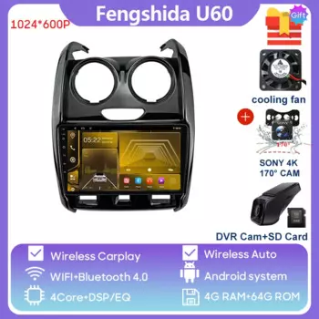 Android Auto для Renault Duster D 2015 2016 2017 2018 2019 2020 Lada Largus 2021, автомобильный радиоприемник, мультимедийный плеер, стереонавигация