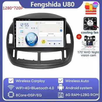 Android Auto для Toyota Previa ESTIMA ACR30 Tarago 2002-2006 Автомагнитола Стерео Мультимедийный плеер GPS-навигация Carplay NO 2DIN