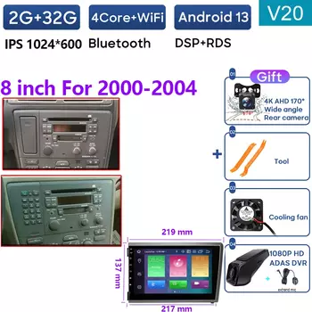 Android для Volvo XC70 V70 S60 V70 XC90 Мультимедиа 2004-2009 Автомобильный радиоприемник GPS Авто видеоплеер Сенсорный экран Приборная панель Без 2din DVD