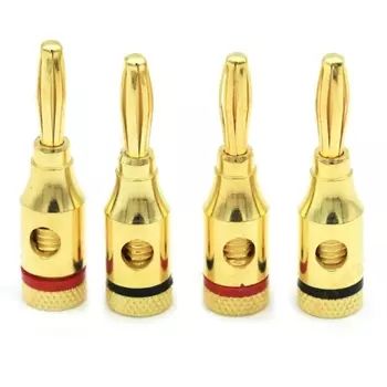 ANENG 4 шт. золотистые банановые разъёмы для динамиков
