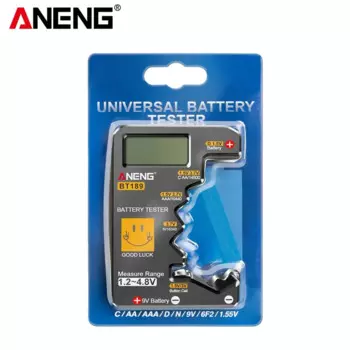 ANENG BT189 цифровые бытовые тестеры аккумуляторов портативный дисплей тест 9 В AA AAA C D кнопочный элемент универсальные электроинструменты инструменты