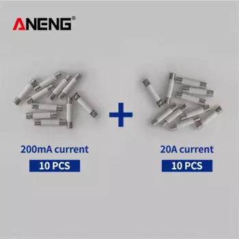 ANENG керамические предохранители 6x30 мм 10*200mA + 10*20A