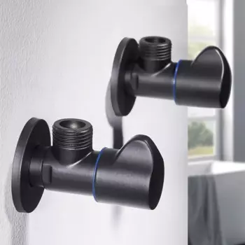 Угловой клапан для наполнения, черный G1/2, водонагреватель из нержавеющей стали, смесители для горячей и холодной воды, угловые клапаны для дома, кухни, ванной комнаты, аксессуары