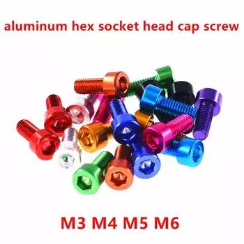 Ангоотер шестигранные винты DIN912 из алюминиевого сплава M3 M4 M5 M6 10 шт