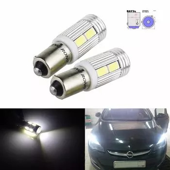 ANGRONG 2x435 H21W BAY9S Светодиодные лампы 10SMD 5630 Светодиодные боковые индикаторные лампы заднего хода Белый 6000K Стайлинг автомобиля