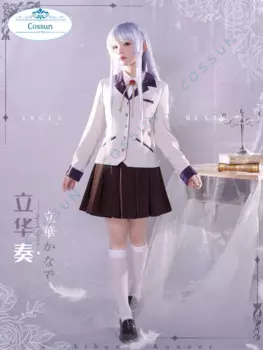 Аниме Angel Beats Tachibana Kanade JK униформа косплей костюм наряды на Хэллоуин женский новый костюм униформа
