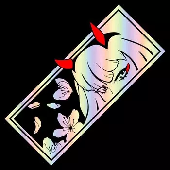 Аниме, автомобильные наклейки для бампера, наклейки, милая девушка, дизайн, водонепроницаемая голографическая Автомобильная наклейка, аксессуары для внешнего декора