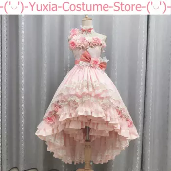 Аниме! Будьте принцессой, когда-нибудь, сия, розовое платье для взрослых, милая форма Лолиты, косплей костюм на Хэллоуин, карнавал, яркий костюм для женщин