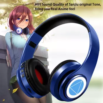 Аниме-гарнитура Miku Nakano Sanjiu, стерео беспроводные наушники для косплея V5.0, Bluetooth-гарнитура для ПК, мобильного телефона