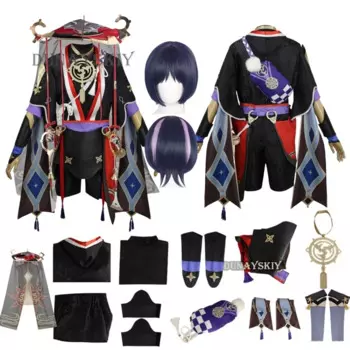 Аниме игра Genshin Impact Scaramouche косплей костюм обувь парик аниме Хэллоуин Genshin Косплей Scaramouche костюм для мужчин