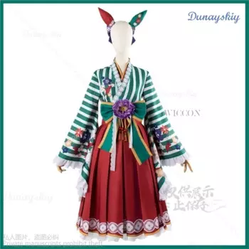 Аниме-игра Umamusume: Pretty Derby Nature, карнавальный костюм, японское кимоно, юбка, женский прекрасный традиционный праздничный костюм Лолиты