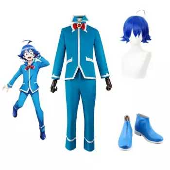 Аниме Mairimashita! Костюм для косплея ирума-кун Осаму ниши, костюм ирумы Suzuki, комплект школьной униформы синего цвета, обувь, Хэллоуин, карнавальный костюм