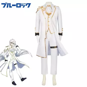 Аниме Nagi Seishirou Косплей Костюм Аниме Bluelock белая униформа мужская одежда рубашка пальто брюки крылья