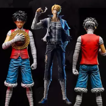 Аниме One Piece Luffy Figures Monkey D. Luffy Bandages Silence Sanji Фигурка Статуя из ПВХ Коллекция Модель Игрушка Орнамен Подарки