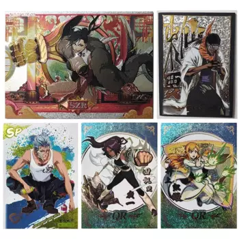 Аниме отбеливатель Shihouin Yoruichi Kuchiki рукава Tousen Kaname Kurosaki Ichigo Grimmjow jaegerjaches персонаж коллекционная карточка
