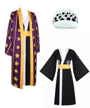 Аниме Trafalgar D. Косплей по водному закону, костюм трафальгара, кимоно, шапка, мужской костюм, костюм на Хэллоуин