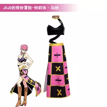 Аниме Trish Una Jo Bizarre Adventure Косплей Костюм Униформа Юбка Костюм для взрослых Хэллоуин Карнавальные костюмы для вечеринок для женщин