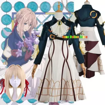 Аниме Violet Evergarden Косплей Костюм Принцесса Горничная Платье Аниме Violet Evergarden Костюм для Женщин Хэллоуин Размер XS-3XL