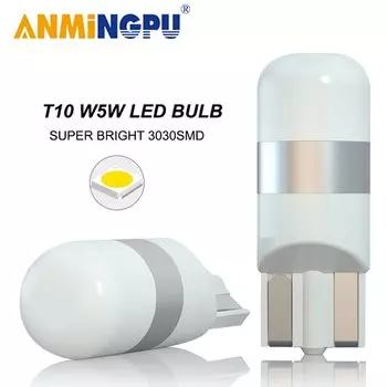 ANMINGPU 2/4 шт. Сигнальная лампа T10 Led Красный Желтый 1SMD 3030Chips W5W Светодиодные лампы 194 Автоматические габаритные огни Светодиодный внутренний свет для чтения