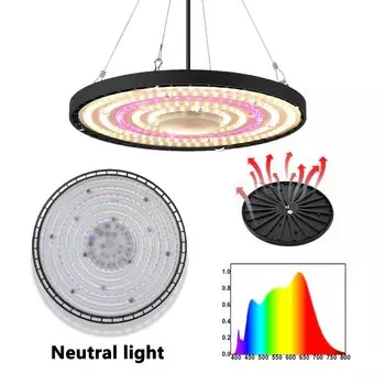 АННУОСЕНЧИП УФО светодиодная фитолампа полный спектр розовый/солнечный свет 100/150/200Вт