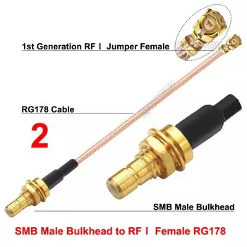 Антенна Wi-Fi RFI/RFIV, перемычка SMB, разъем для uFL/IPX1/MHF4, гнездо 1-го/4-го поколения, 1,13/1,37/RG178, косичка радиочастотного кабеля IPX-SMB