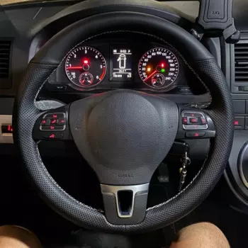 Противоскользящий чехол на руль автомобиля из искусственной кожи для Volkswagen Golf 6 Mk6 VW Polo Sagitar Bora Santana Jetta Mk6