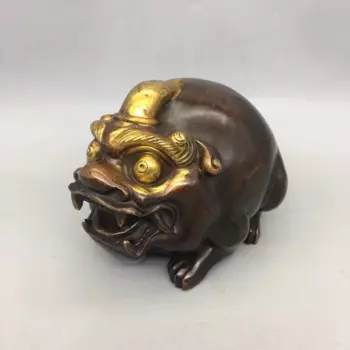 Античная чистая медь, позолота, круглое украшение на удачу, украшение для дома, гостиной, офиса, магазина, ремесло, подарочное украшение