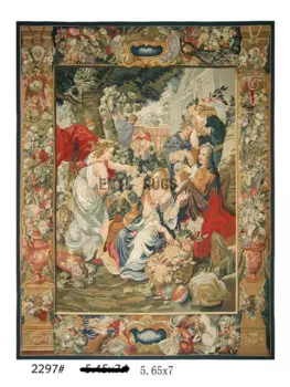 Античный французский гобелен Aubusson коричневый Модный Круглый домашний Декор коврик Тканый гобелен шерстяное вязание