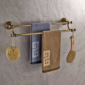 Античный латунный аксессуар для ванной комнаты, настенный держатель для полотенец, держатель для полотенец aba483
