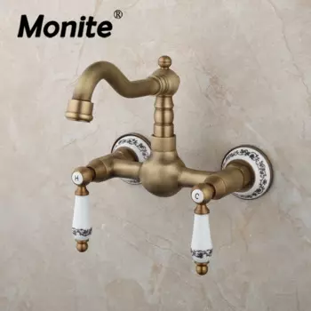 Смеситель для раковины Monite античный латунный