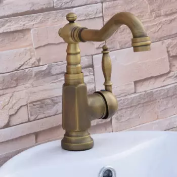 Античный смеситель для раковины, смеситель для холодной и горячей воды для ванной комнаты, смесители с вращением на 360 градусов, кухонный смеситель для раковины Nnf249